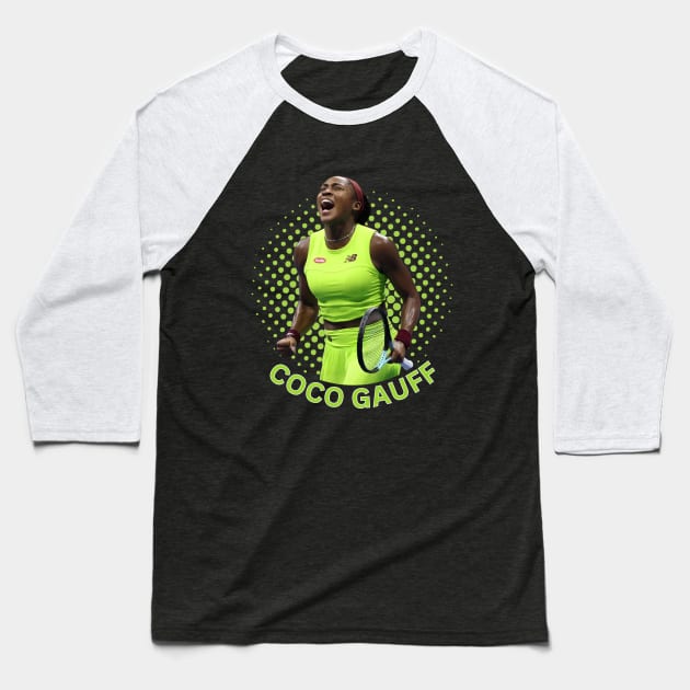 Coco Gauff Tennis Player Baseball T-Shirt by Danemilin